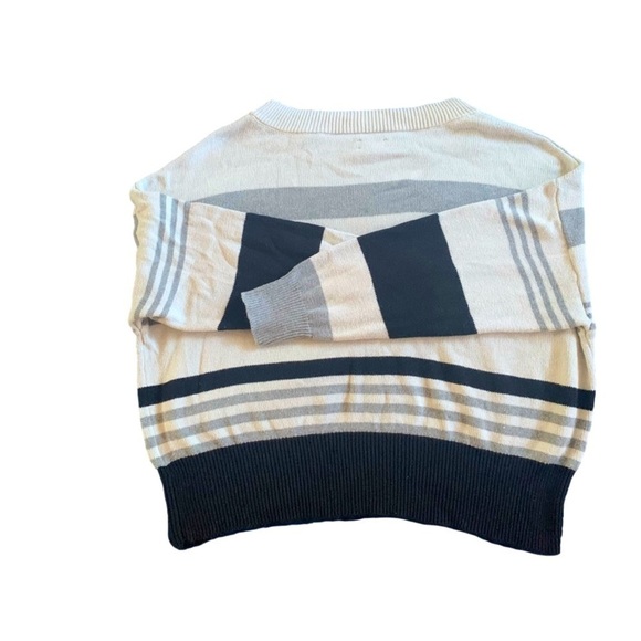 Lucky Brand Black Gray White Long Sleeve Knit Sweater Size XXL - Picture 4 of 10